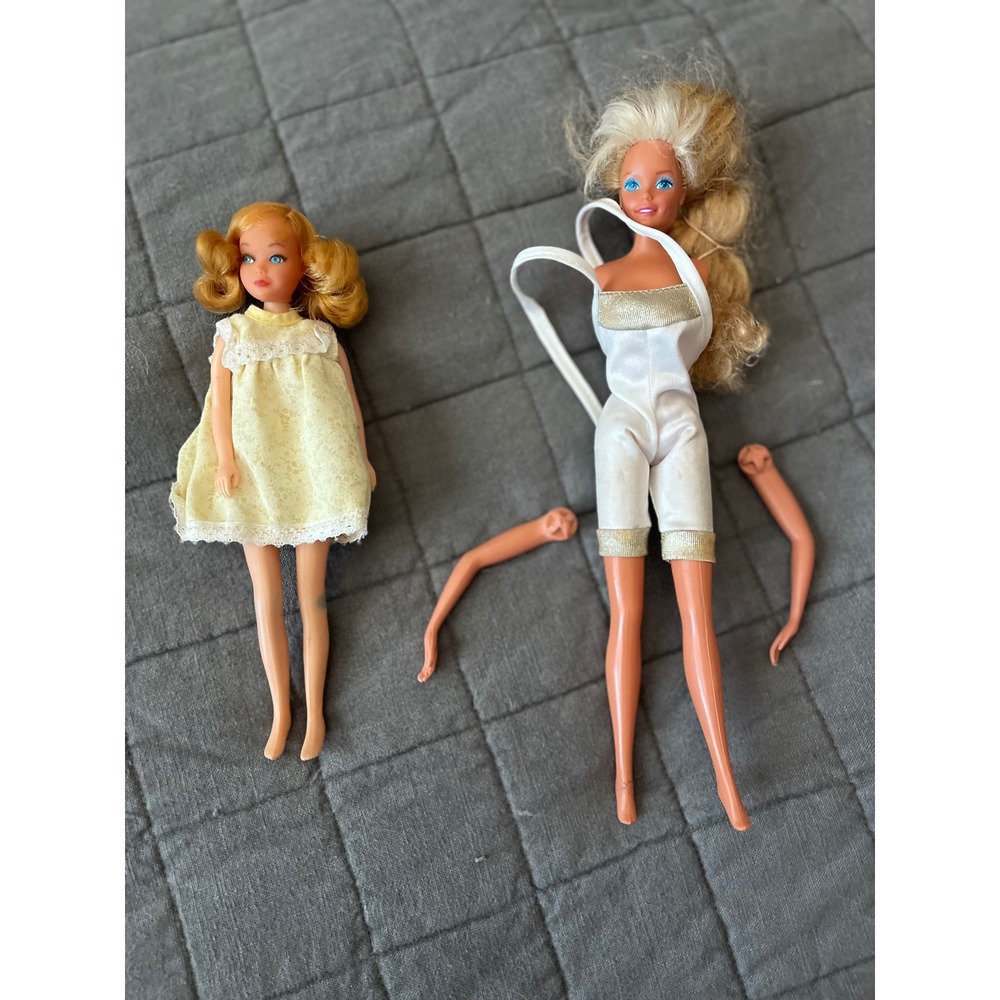 Vintage Mattel Dramatic Living Skiper Hollywood Barbie Doll Lot For Parts Repair